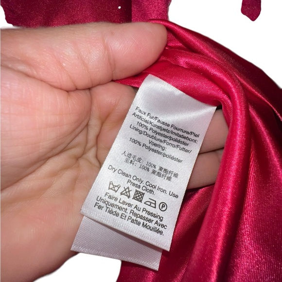 DKNY Women's Vibrant Pink Faux Fur Jacket - Picture 7 of 14